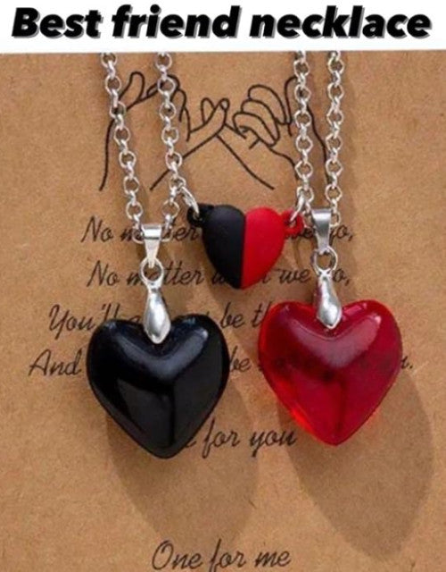 Magnet Couple Necklace Choker Heart Magnet Couple Pendant